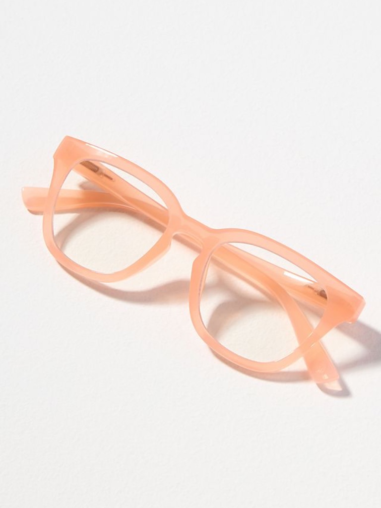 New Anthropologie Peepers Nola Sherbet Blue Light Filter Glasses +0.00